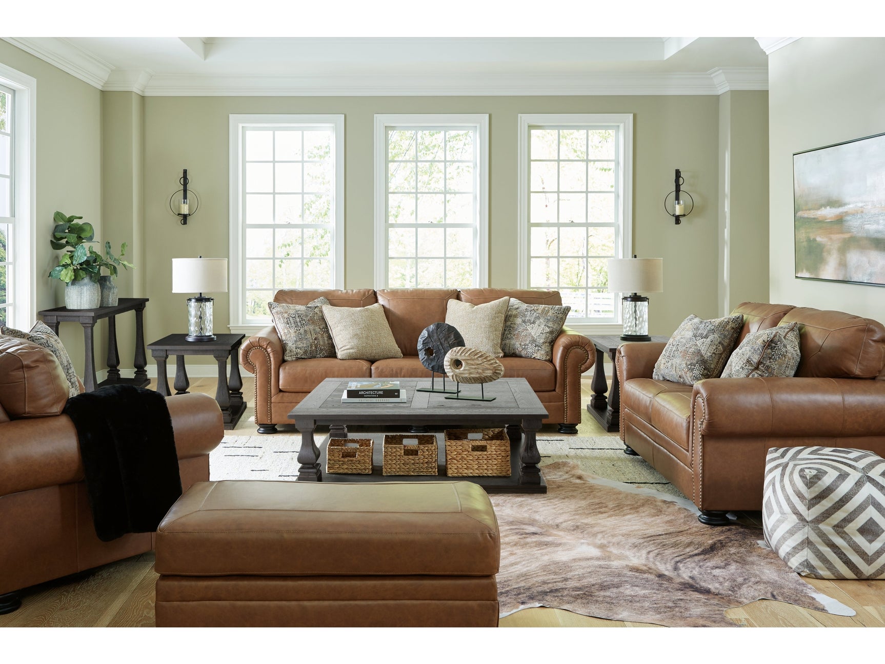 Carianna Caramel Sofa, Loveseat, Oversized Chair and Ottoman (Online Special Price) - Ornate Home