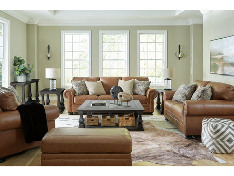 Carianna Caramel Sofa, Loveseat, Oversized Chair and Ottoman - Ornate Home