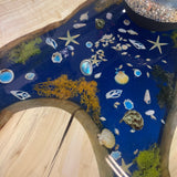 Caribbean Natural Live Edge Epoxy Decorated Coffee Table - Ornate Home