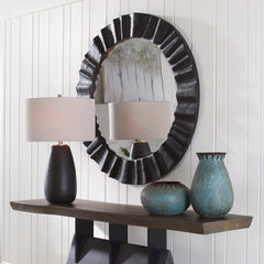 Caribou Dark Espresso Round Mirror - Ornate Home