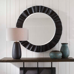 Caribou Dark Espresso Round Mirror - Ornate Home