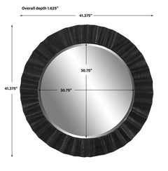 Caribou Dark Espresso Round Mirror - Ornate Home