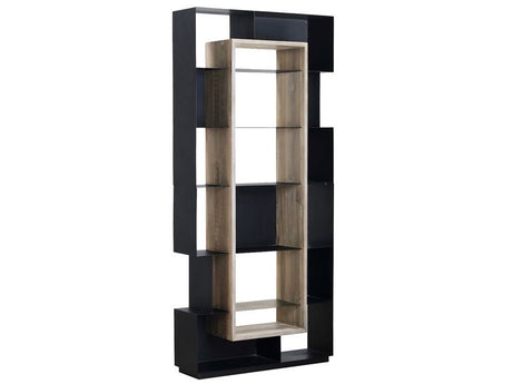 Carina Black/Natural Bookcase - Ornate Home