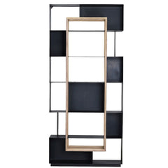 Carina Black/Natural Bookcase - Ornate Home