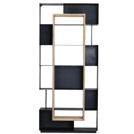 Carina Black/Natural Bookcase - Ornate Home