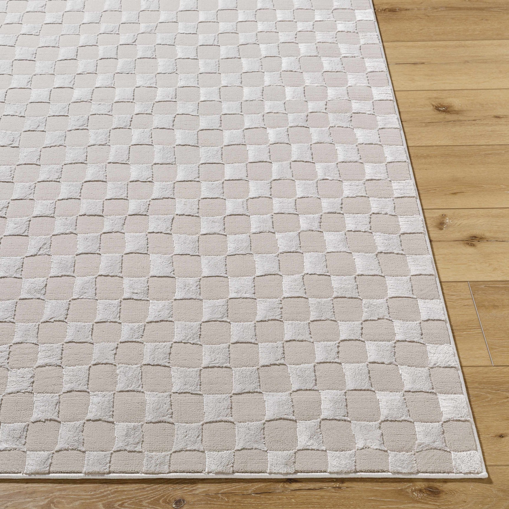 Carina Dark 3D Checkered Washable Area Rug - Ornate Home