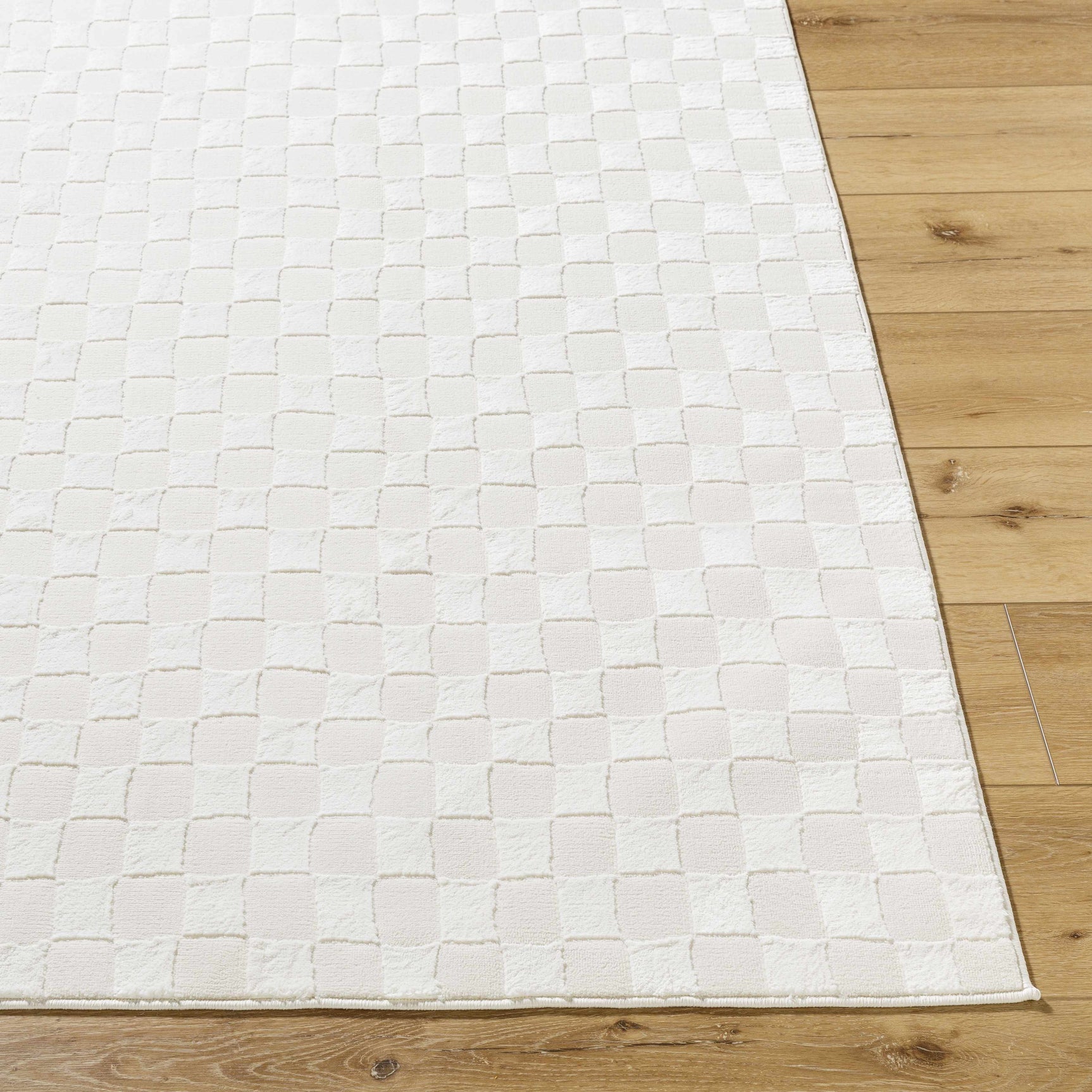 Carina Light 3D Checkered Washable Area Rug - Ornate Home