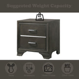 Carine II Gray Nightstand - Ornate Home