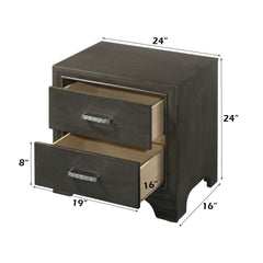 Carine II Gray Nightstand - Ornate Home