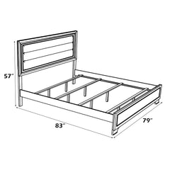 Carine II King Panel Bed in Gray - Ornate Home