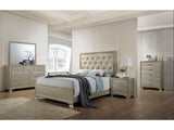 Carine PU & Champagne Queen Bed - Ornate Home