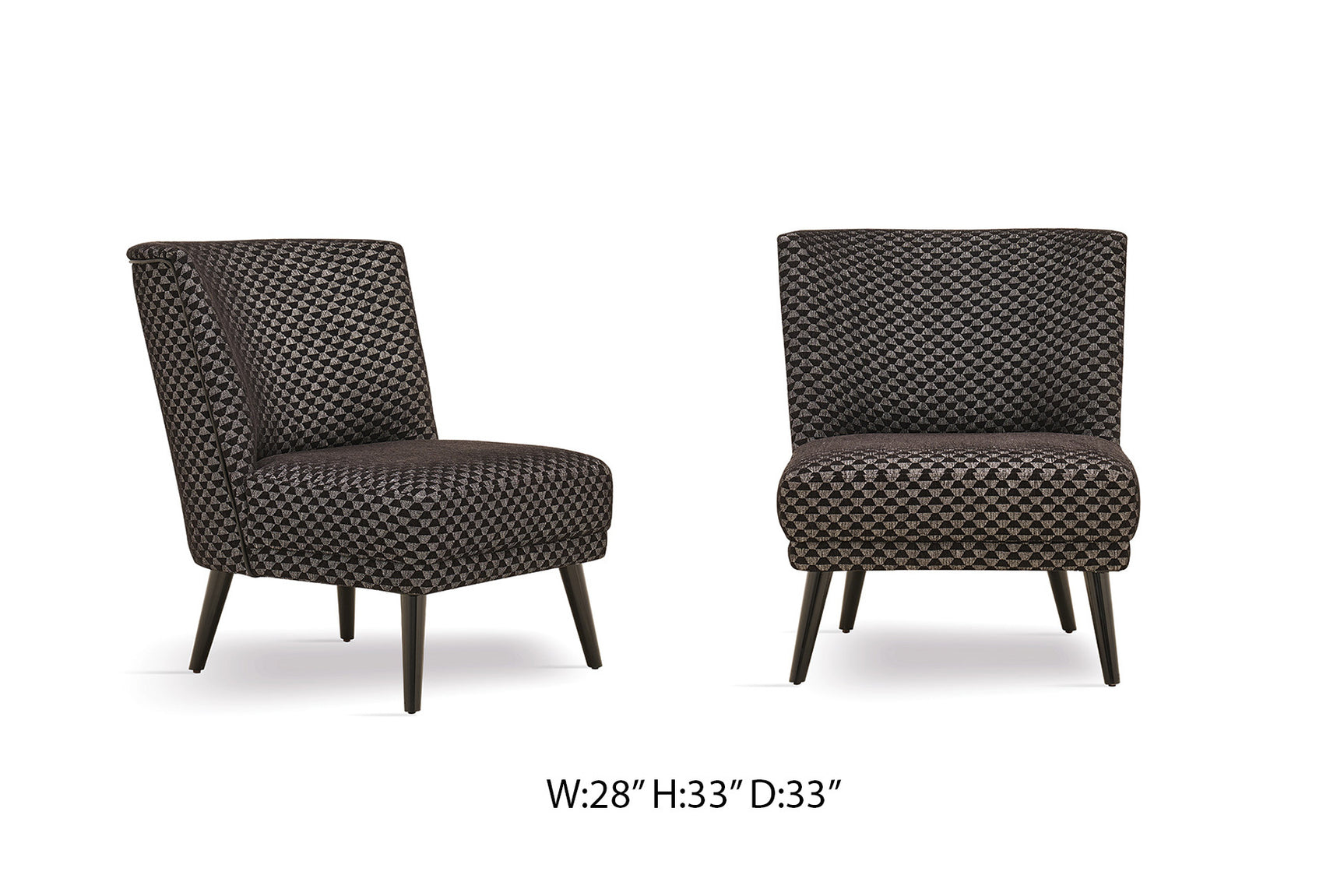 Carino Gray/Black Flannel Accent Chair - Ornate Home