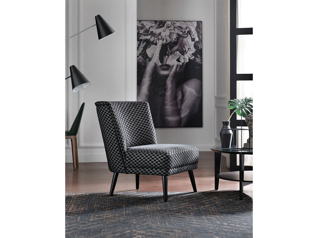 Carino Gray/Black Flannel Accent Chair - Ornate Home