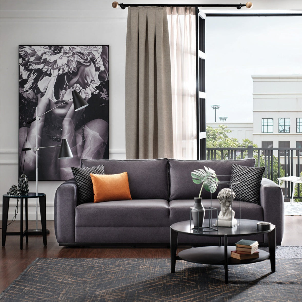 Carino Gray Flannel Queen Sleeper Sofa - Ornate Home