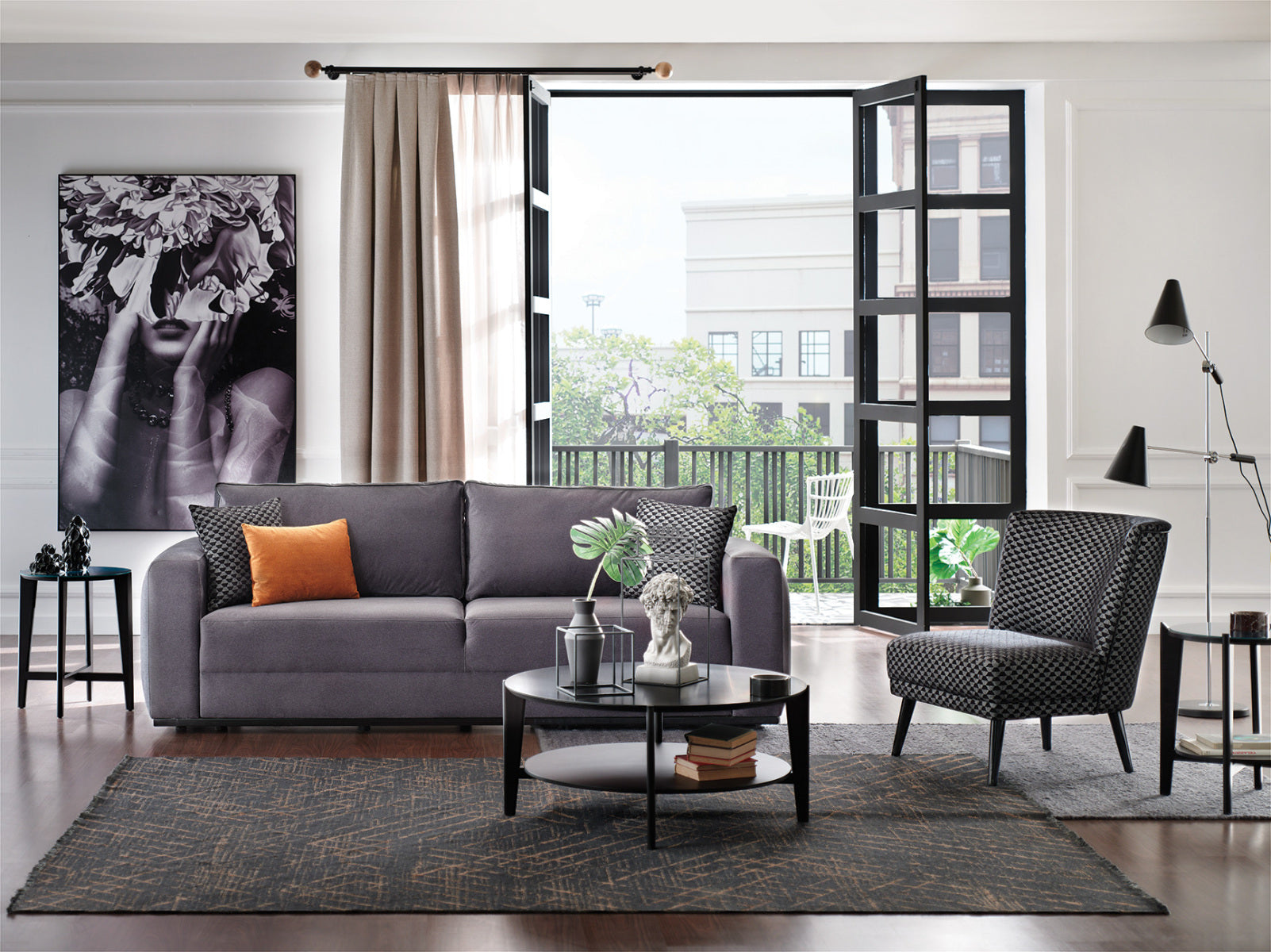 Carino Gray Flannel Queen Sleeper Sofa - Ornate Home