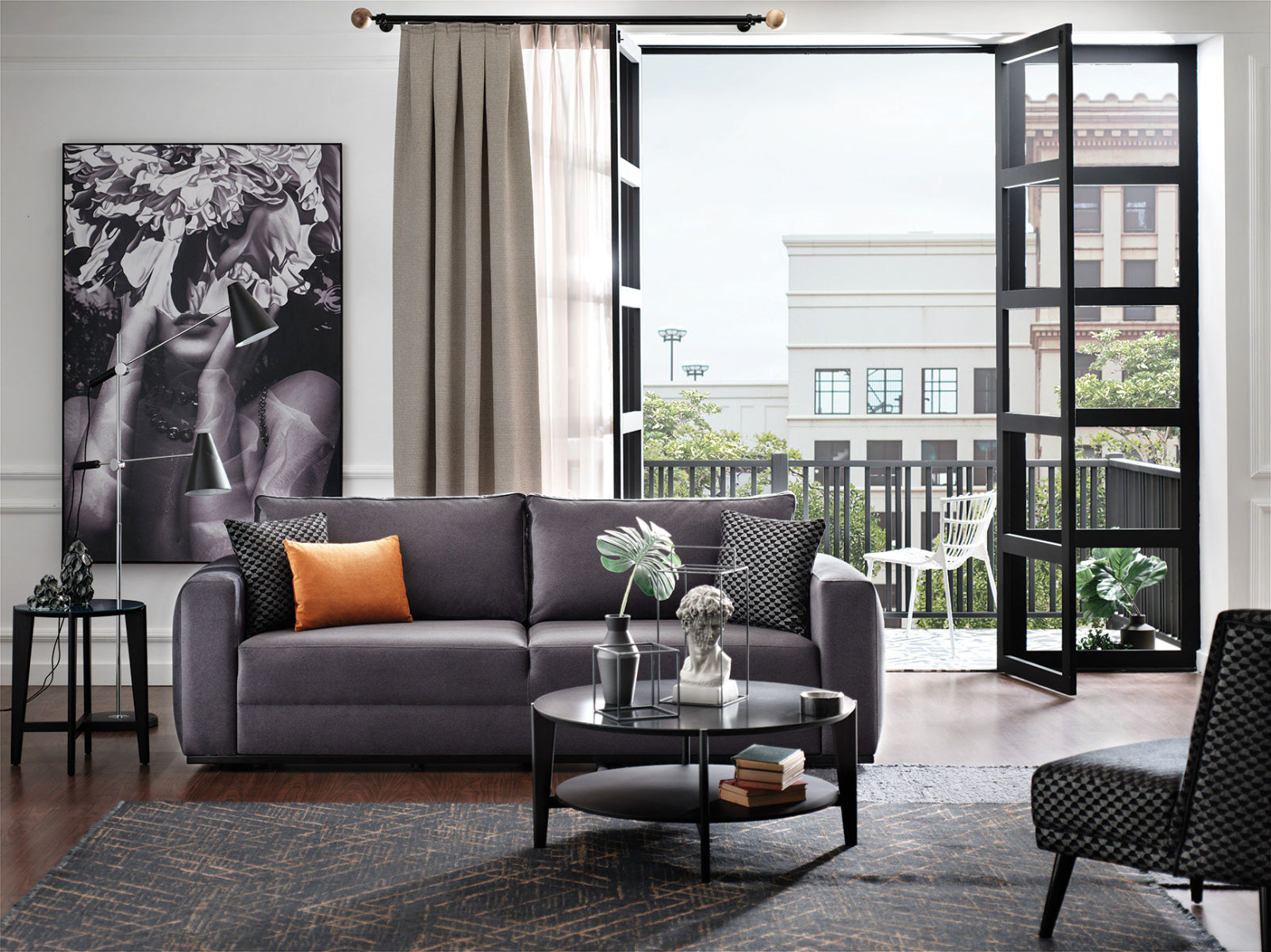 Carino Gray Flannel Queen Sleeper Sofa Sets - Ornate Home