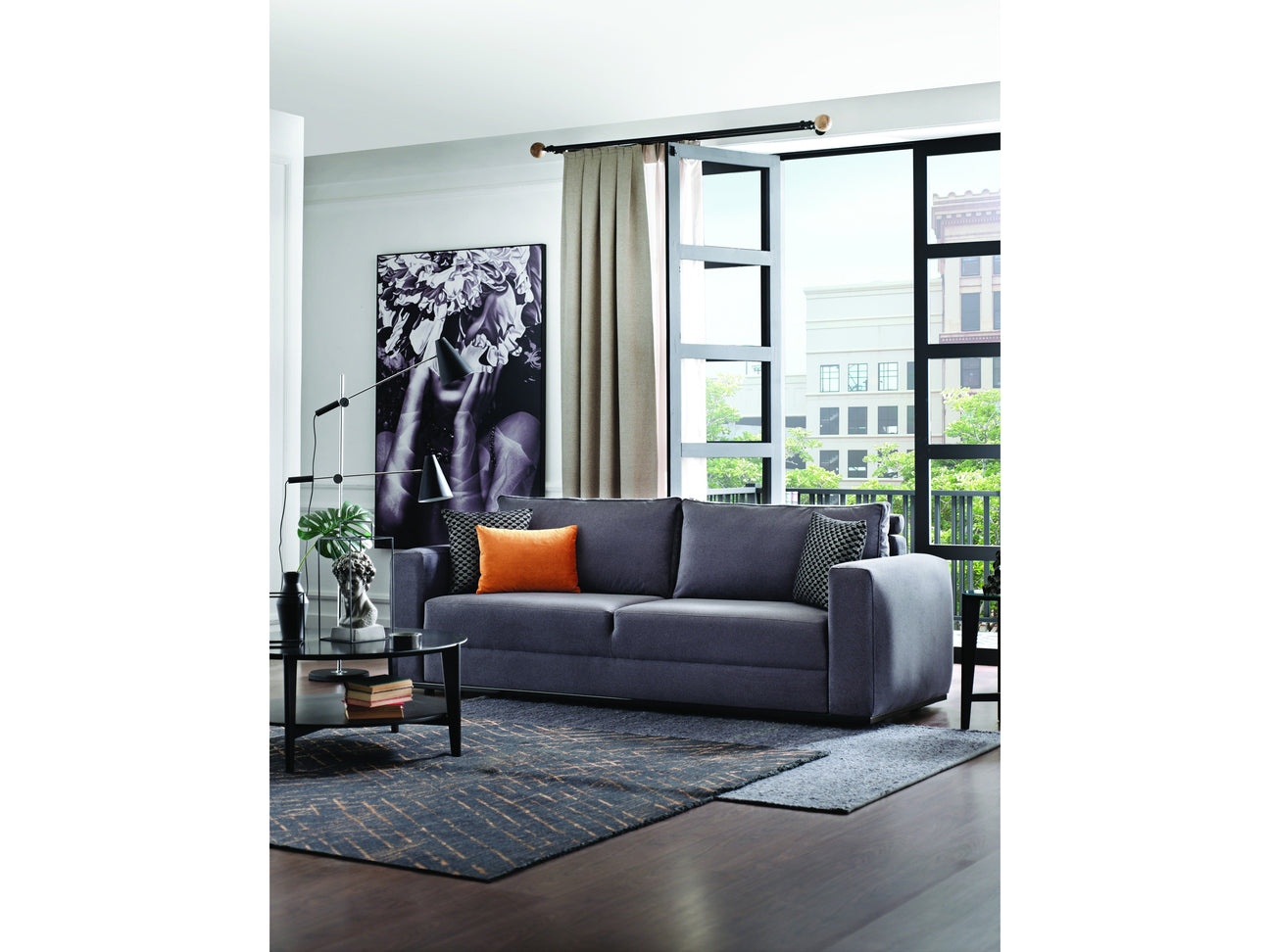 Carino Gray Flannel Sofa Bed - Ornate Home