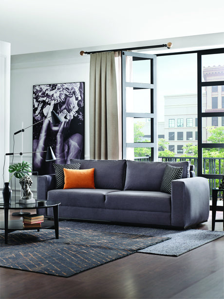 Carino Gray Flannel Sofa Bed - Ornate Home