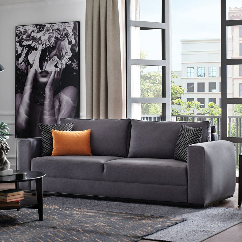 Carino Gray Flannel Queen Sleeper Sofa Sets - Ornate Home