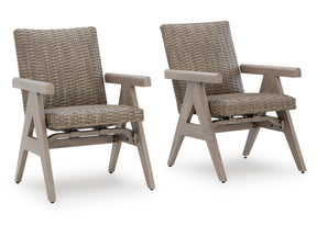 Carisbo Beige-Outdoor Rocking Arm Chair (Set of 2) - Ornate Home