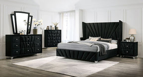 Carissa Black 4 Pc Queen Bedroom Set - Ornate Home