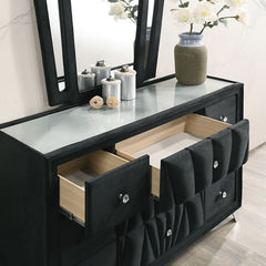 Carissa Black 5 Pc Queen Bedroom Set - Ornate Home
