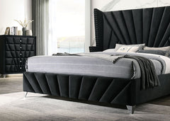 Carissa Black 5 Pc Queen Bedroom Set - Ornate Home