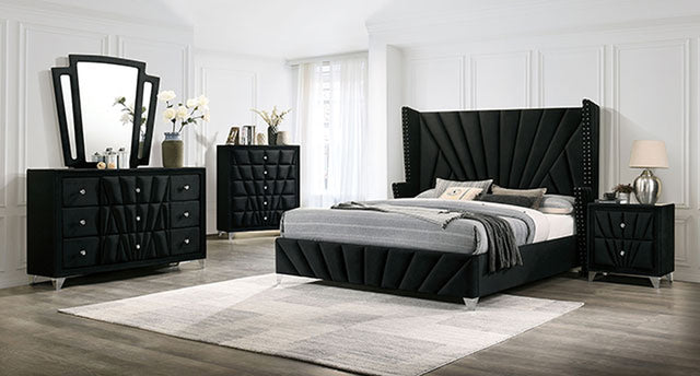 Carissa Black 5 Pc Queen Bedroom Set - Ornate Home