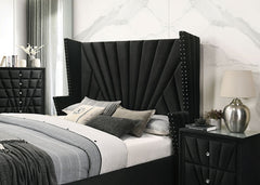 Carissa Black Queen Bed - Ornate Home
