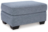 Carissa Manor Denim Ottoman - Ornate Home