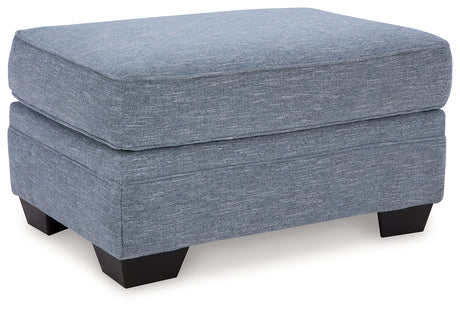 Carissa Manor Denim Ottoman - Ornate Home