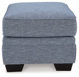 Carissa Manor Denim Ottoman - Ornate Home
