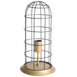 Carkner Gunmetal Gray Cylindrical Metal Cage Table Lamp - Ornate Home