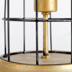 Carkner Gunmetal Gray Cylindrical Metal Cage Table Lamp - Ornate Home
