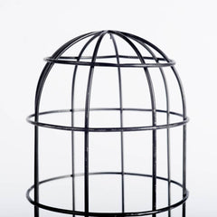 Carkner Gunmetal Gray Cylindrical Metal Cage Table Lamp - Ornate Home