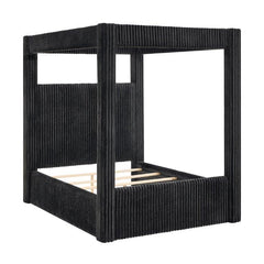 Carla Black Velvet Queen Canopy Bed - Ornate Home