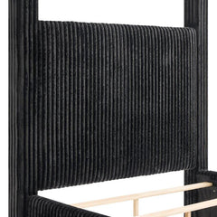 Carla Black Velvet Queen Canopy Bed - Ornate Home