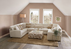 Carleton Ivory/Tan Ottoman - Ornate Home