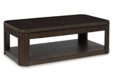 Carlibrie Warm Brown Lift Top Cocktail Table (Online Special Price) - Ornate Home