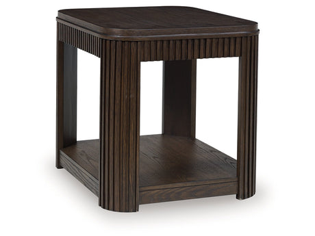 Carlibrie Warm Brown Rectangular End Table - Ornate Home