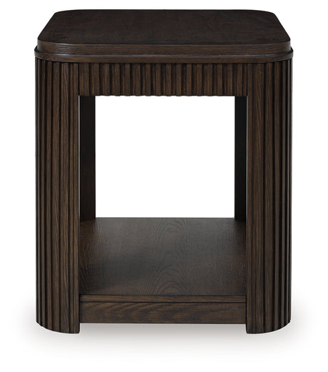 Carlibrie Warm Brown Rectangular End Table - Ornate Home