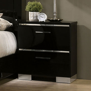 Carlie Black/Chrome 4 Pc. Queen Bedroom Set - Ornate Home