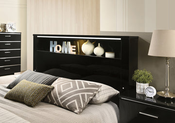 Carlie Black/Chrome 4 Pc. Queen Bedroom Set - Ornate Home