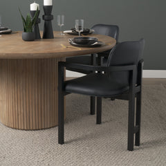 Carlisle Black Curved Back Dining Arm Chair