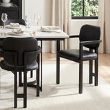 Carlisle Black Curved Back Dining Arm Chair