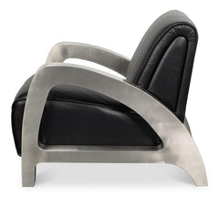 Carlisle Black Leather Armchair - Ornate Home