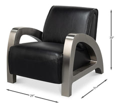 Carlisle Black Leather Armchair - Ornate Home