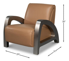 Carlisle Brown Leather Armchair - Ornate Home