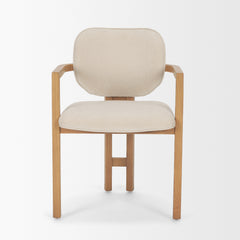 Carlisle Cream/Brown Curved Back Dining Arm Chair - Ornate Home