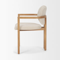 Carlisle Cream/Brown Curved Back Dining Arm Chair - Ornate Home